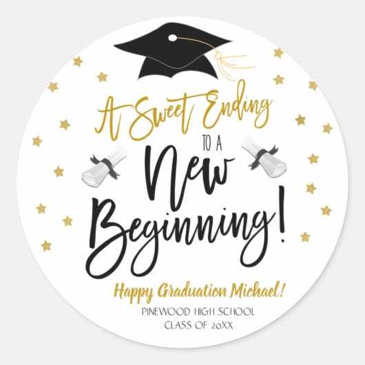 Zoete afloop van een nieuwe beginnende Sticker (Voorkant)