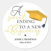 Zoete afsluiting van het nieuwe begin Afsluiting 2 Ronde Sticker (Voorkant)