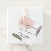 Zoete afsluiting voor een nieuw begin Huwelijkscad Bedankjes Labels (In situ)
