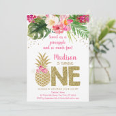 Zoete als anananasroze gouddag kaart (Staand voorkant)