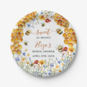 Zoete Als Bij Wilde Bloemen Chique Bruidsdouche Papieren Bordje (Voorkant)