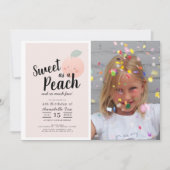 Zoete als een Perzik Lief Meisje Foto Verjaardag Kaart (Voorkant)