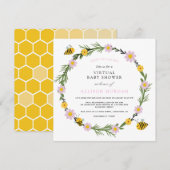 Zoete Als Kan Bij Virtuele Baby Shower Uitnodiging (Voorkant / Achterkant)