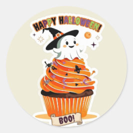 Zoete als kan Boo Schattige Halloween Cupcakes Ronde Sticker