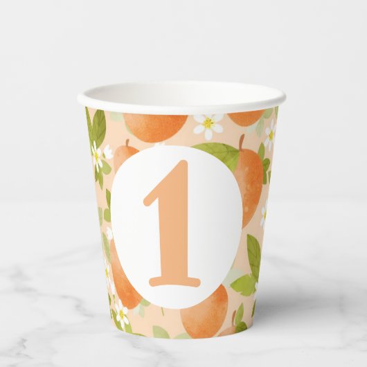 Zoete als 'Peach Theme Birthday Party Paper cup' Papieren Bekers (Voorkant)