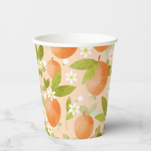 Zoete als 'Peach Theme Birthday Party Paper cup' Papieren Bekers (Voorkant)