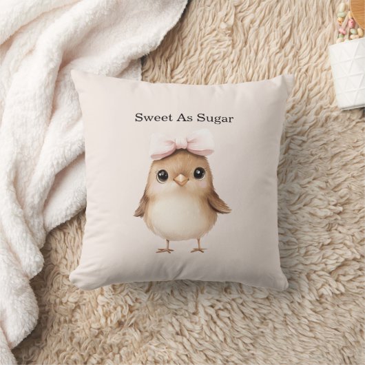 Zoete Als Suiker Vogel Met Strik Kussen (Deken)