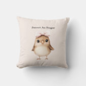 Zoete Als Suiker Vogel Met Strik Kussen (Voorkant)