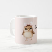 Zoete Als Suiker Vogel Roze Strik Koffiemok (Voorkant links)