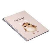Zoete Als Suiker Vogel Roze Strik Notitieboek (Rechterzijde)