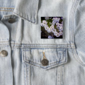 Zoete Alyssum in Grunge Vierkante Button 5,1 Cm (In situ)