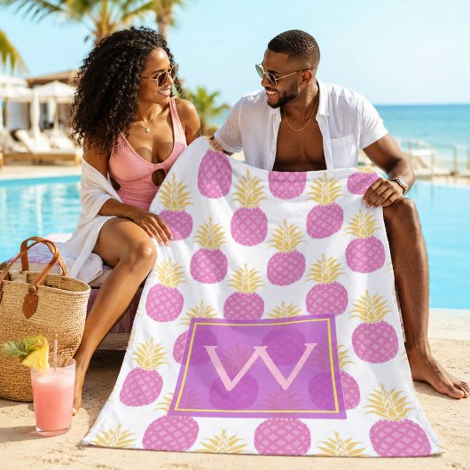 Zoete Ananas Charme Monogram Strand Strandlaken