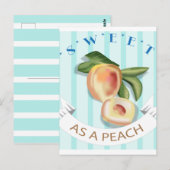 Zoete ansichtkaart als een perzik briefkaart (Voorkant / Achterkant)