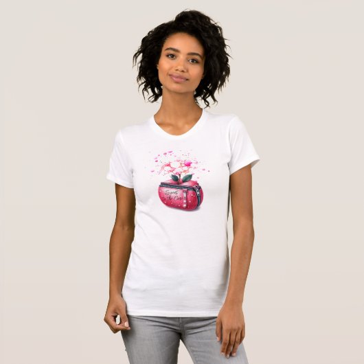 Zoete appel munt portemonnee ontwerp t-shirt (Voorkant volledig)