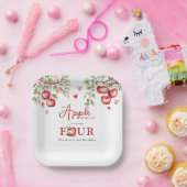 Zoete Appel Van Ons Oog | 4e Verjaardag Papieren Bordje (Feest)
