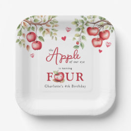 Zoete Appel Van Ons Oog | 4e Verjaardag Papieren Bordje