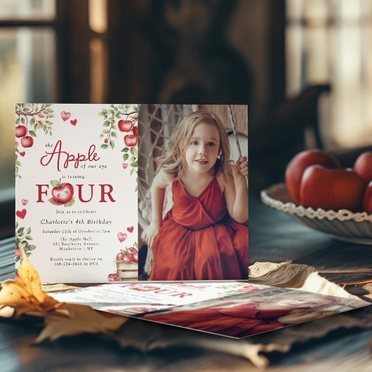 Zoete Appel Van Ons Oog |  Foto 4e verjaardag Kaart