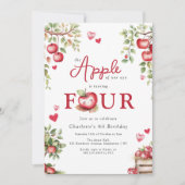 Zoete appel van ons oog vierde verjaardag kaart (Voorkant)