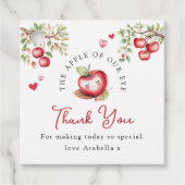 Zoete appel van onze ogen baby shower bedankjes labels (Voorkant)