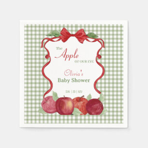 Zoete appel van onze oog baby shower uitnodiging servet