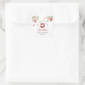 Zoete appel van onze oog baby shower vierkante sticker (Tas)