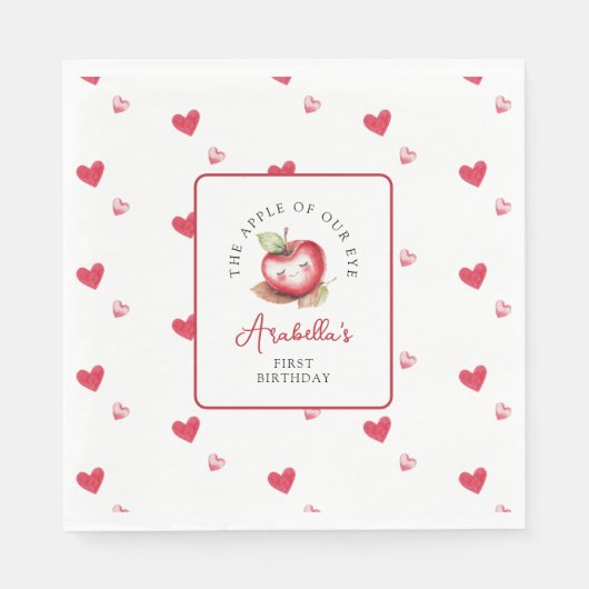 Zoete appel van onze verjaardag servet (Voorkant)