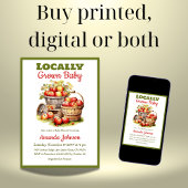 Zoete appeloogst lokaal geteeld Baby shower Kaart