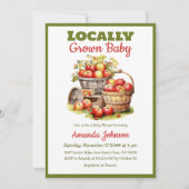 Zoete appeloogst lokaal geteeld Baby shower Kaart (Voorkant)