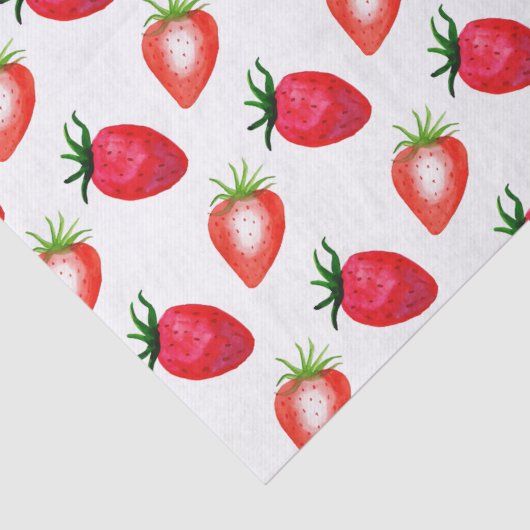 Zoete Aquarel Aardbeien Tissuepapier (Detail)