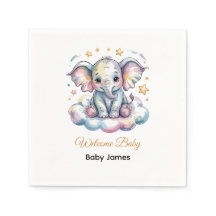 Zoete Aquarel Baby Olifant Jongen Baby Shower serv
