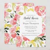 Zoete Aquarel Bloesems Bruids Uitnodiging (Voorkant / Achterkant)