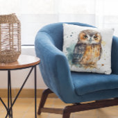 Zoete Aquarel Bos Uil Decoratie Kussen