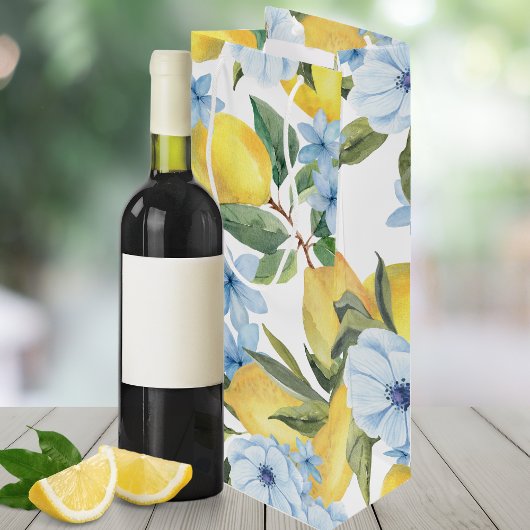 Zoete Aquarel Citroen & Bloem Wijn Cadeautas