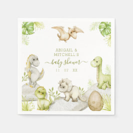 Zoete Aquarel Dinosaurus Baby Shower Servet