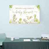 Zoete Aquarel Dinosaurus Baby Shower Spandoek (Beurs)