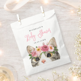 Zoete Aquarel Kitty Meisje Baby Shower Bedankzakje