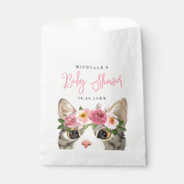 Zoete Aquarel Kitty Meisje Baby Shower Bedankzakje