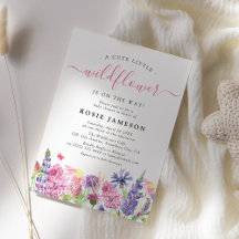 Zoete Aquarel Wilde Bloem Baby Shower