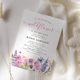 Zoete Aquarel Wilde Bloem Baby Shower Kaart