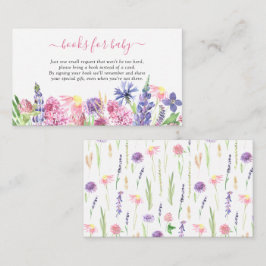 Zoete Aquarel Wilde Bloem Boeken voor Baby Informatiekaartje