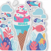 Zoete Aruba en rif Sticker (Voorkant)