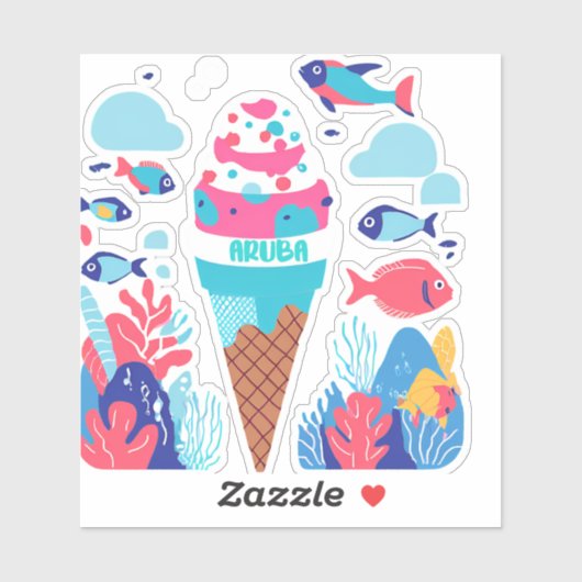Zoete Aruba en rif Sticker (Vel)