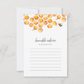 Zoete as can be Bumblebee Baby shower Advice Kaart (Voorkant)