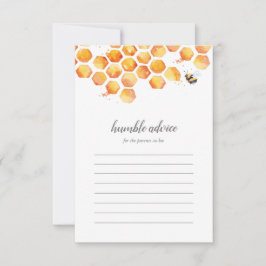 Zoete as can be Bumblebee Baby shower Advice Kaart