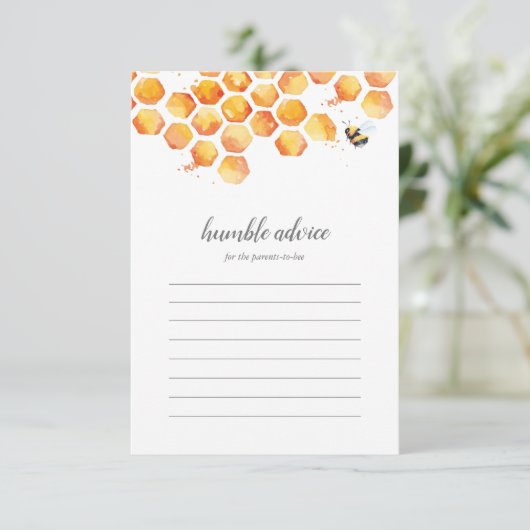 Zoete as can be Bumblebee Baby shower Advice Kaart (Staand voorkant)