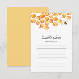 Zoete as can be Bumblebee Baby shower Advice Kaart