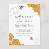 Zoete as Can Bee Baby shower Invitation Briefkaart (Voorkant)