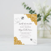 Zoete as Can Bee Baby shower Invitation Briefkaart (Staand voorkant)