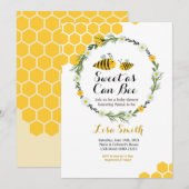 Zoete as Can Bee Baby shower Invitation Kaart (Voorkant / Achterkant)