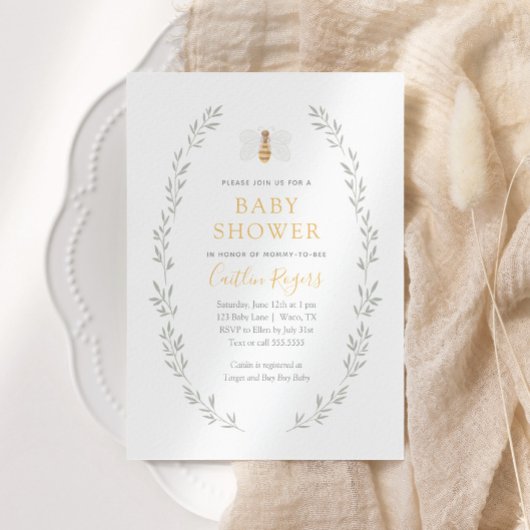 Zoete as Can Bee Baby shower Invitation Kaart